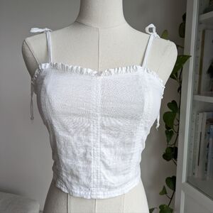 Aerie Cropped Linen Blend Tank